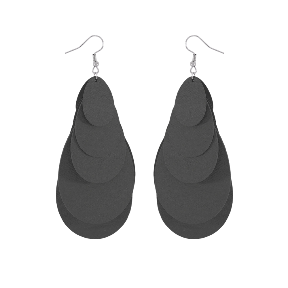 Svarta, hängande örhängen-Svensk design.